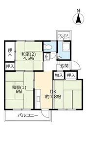 UR総持寺【3階】の間取り