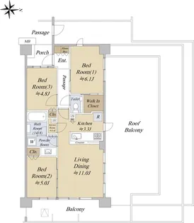 シティテラス吉祥寺南ノース【4階】の間取り