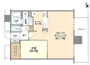 ワテラスタワーレジデンス【21階】の間取り