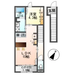 ワイズスクエア01(Y’s square01)【2階】の間取り