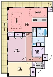 セレーノ西宮【7階】の間取り