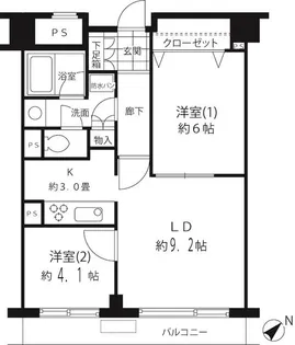 ルシマン月島【12階】の間取り