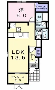 ルナソール【1階】の間取り