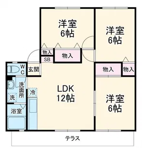 カサヴィレッジA【1階】の間取り