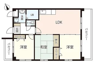 ルネスほりえ3号棟【3階】の間取り