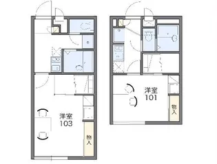 レオパレス豊岡【1階】の間取り