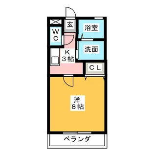 コーポタカト【1階】の間取り