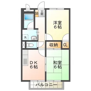 オーガイトKITAOKA B棟【1階】の間取り