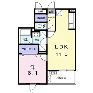 エスポワールほたる野【5階】の間取り