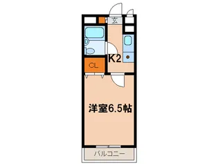 RK西新【6階】の間取り