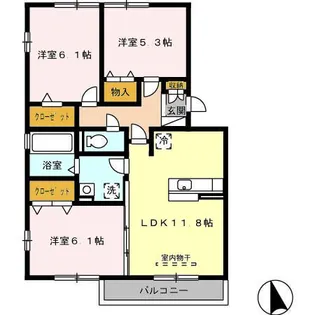 グランドマーニ A棟【2階】の間取り