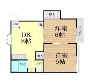 ハイツウエスト【2階】の間取り