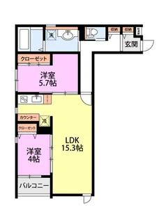 Common南出来島3号棟【2階】の間取り