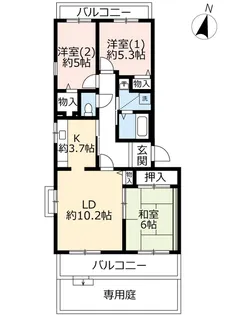URすずかけ台ハイツ第3【4階】の間取り