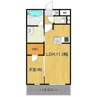 BUENA上大川前通3-II【3階】の間取り