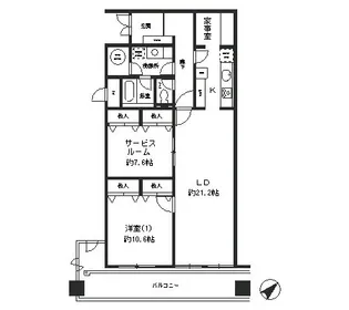 西新橋アルファレジデンス【16階】の間取り
