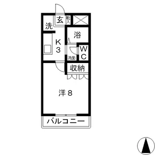 フォンテーヌ植松【1階】の間取り