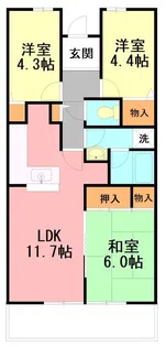 ヒルズ南戸塚3号棟【7階】の間取り