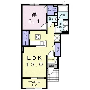 メゾン コンフォール 広瀬【1階】の間取り