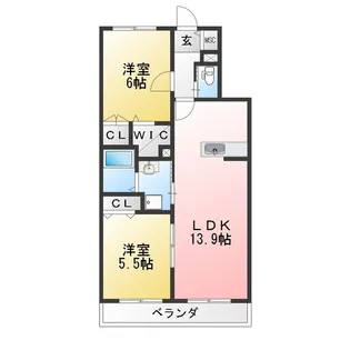 ヘーベルメゾン浜道【1階】の間取り