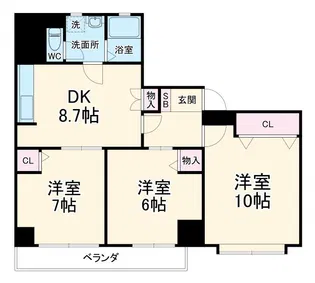 メゾン湘南双洋【3階】の間取り