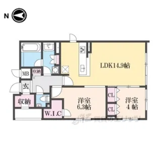 STANDZ四条西洞院【2階】の間取り