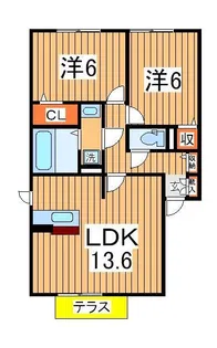 ポルト ボヌール A【2階】の間取り