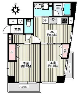 駒込グローリア初穂【4階】の間取り