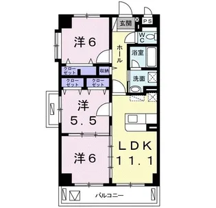サンライズ【6階】の間取り