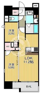 リビオレゾン南森町【8階】の間取り