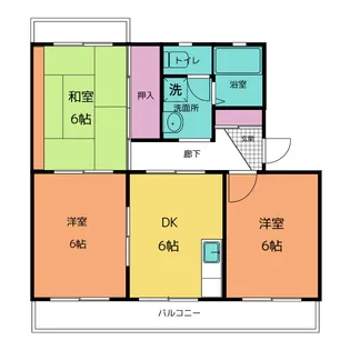 コーポラス瓜島【2階】の間取り