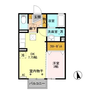 PA コーポプラチナ103【1階】の間取り