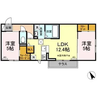 ディーシャンブル大黒田【1階】の間取り