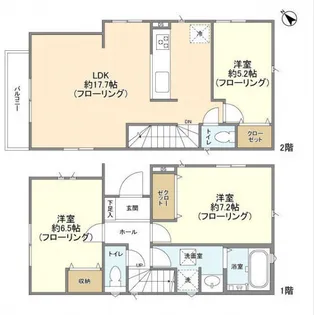 神奈川県横浜市戸塚区上矢部町【一戸建】の間取り