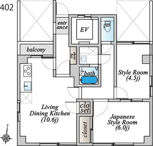 報徳スカイマンション【4階】の間取り