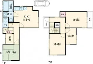 京都府京都市右京区宇多野御池町【一戸建】の間取り