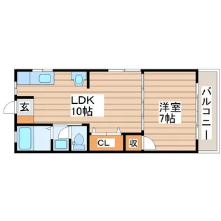 わたなべコーポ【2階】の間取り