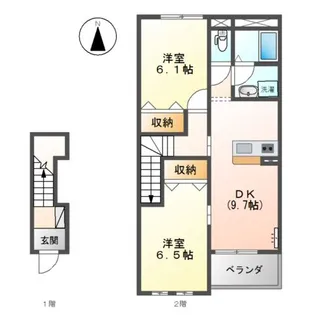 アヴェニール エムズ【2階】の間取り
