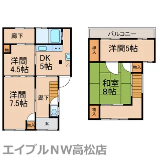 香川県高松市松島町3【一戸建】の間取り
