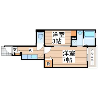 1SKの間取り画像