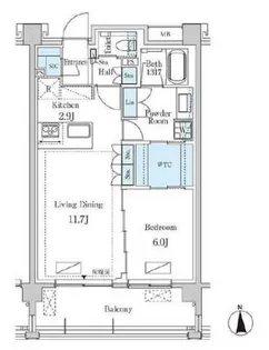 グランドゥールプレミアム代々木大山【1階】の間取り
