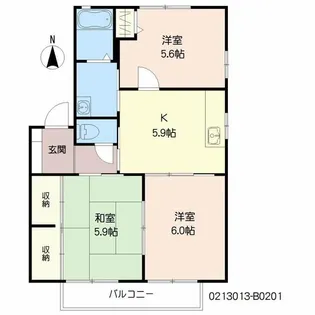 ファミール蔵上 B棟【2階】の間取り