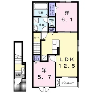 兵庫県伊丹市北園2【アパート】の間取り