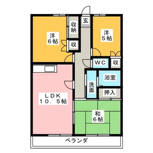 メガーチ日乃出【4階】の間取り