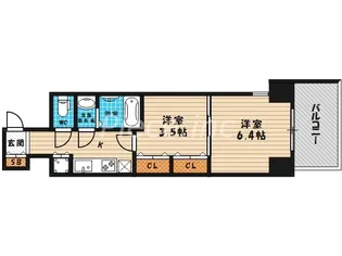 レジュールアッシュ梅田AXIA【10階】の間取り