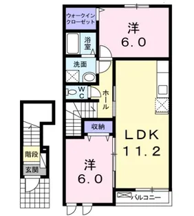 エレガント・セレーノII【2階】の間取り