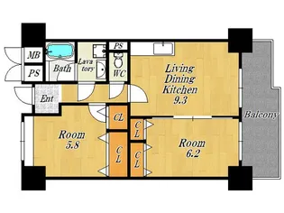 フラット野田III【10階】の間取り