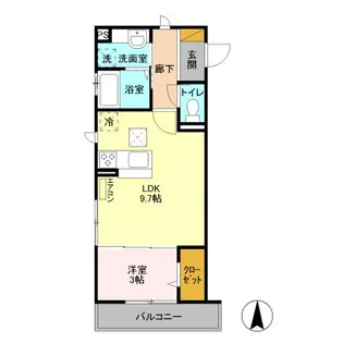 パインコート八幡【1階】の間取り