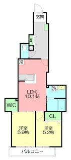アンプリュム鵠沼海岸A棟【1階】の間取り
