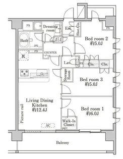ブランシア梶ヶ谷【5階】の間取り
